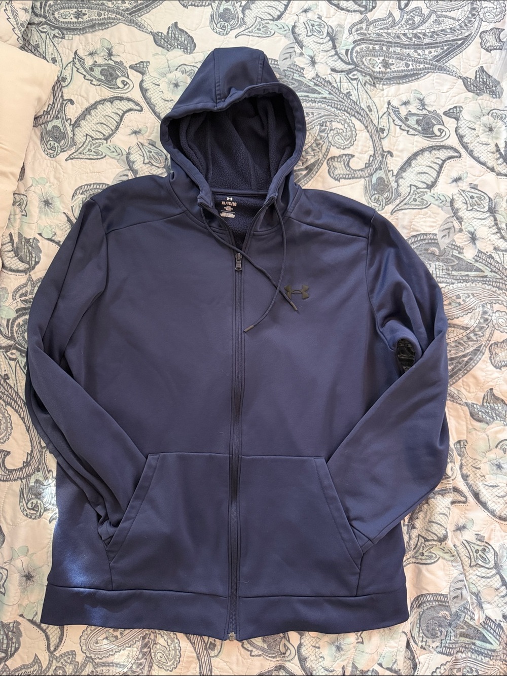 Under Armour Navy Full-Zip Performance Hoodie Jacket size XL